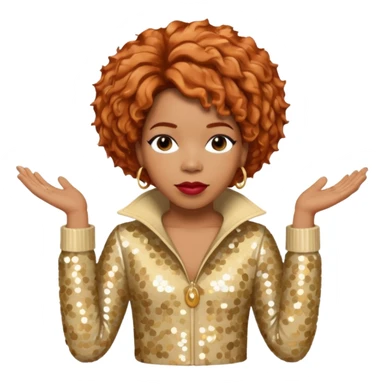 Macy Gray from Mary Mary with reddish blonde hair, cream sequin outfit sticker