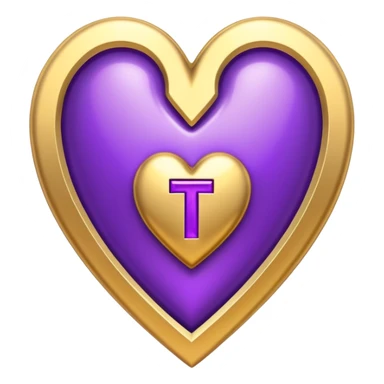 The golden Letter “t” inside a Purple Heart sticker