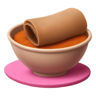 realistic ethiopian injera rolls in a pink bowl sticker