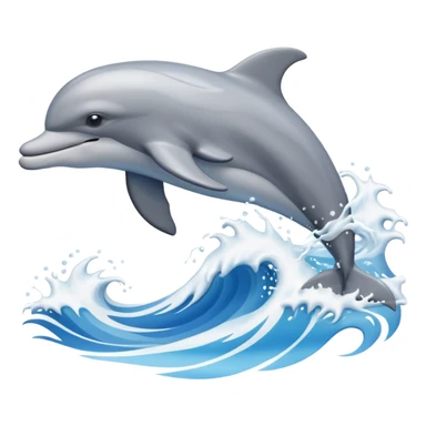 jumping dolphin above waves sticker