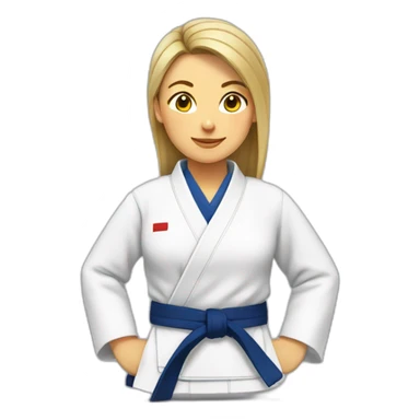 mujer en clase de judo sticker