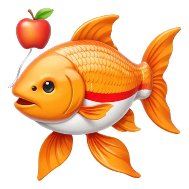 carp streamer hanging apple emoji style sticker