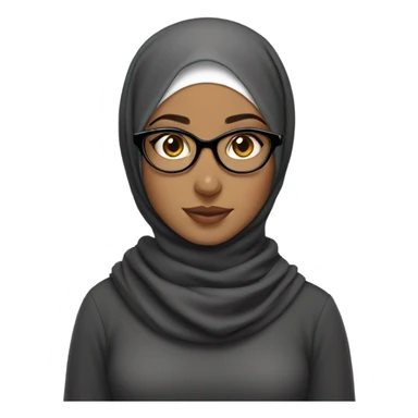 Hijabi with edges girl with glasses and cat sticker