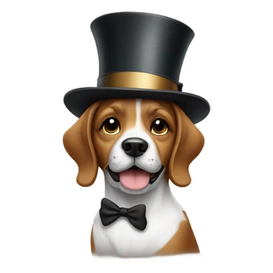 Dog with a top hat  sticker