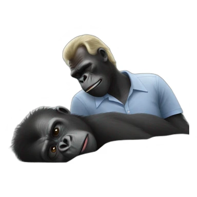 Gorilla putting Joe Biden to sleep sticker