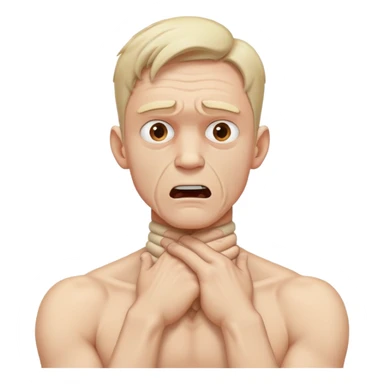 Man with arms on his throat mad sticker