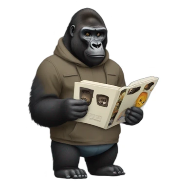Gorilla with Kanye album sticker