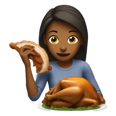 Girl eating a turkey arm sticker
