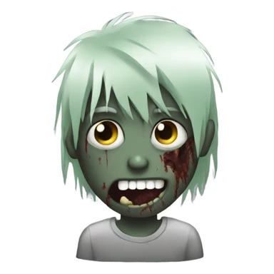 boy zombie emo hair sticker