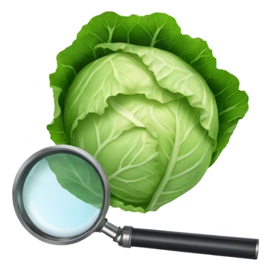 cabbage hold magnifying glass sticker