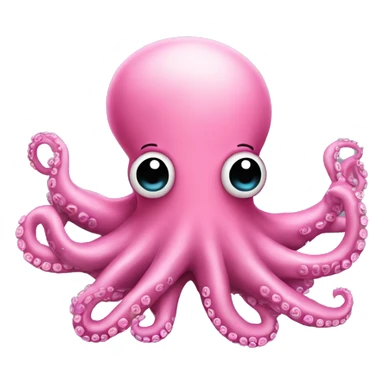 This pink Octopus with black crown sticker