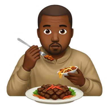 Kanye west eating a Bolgogi sticker