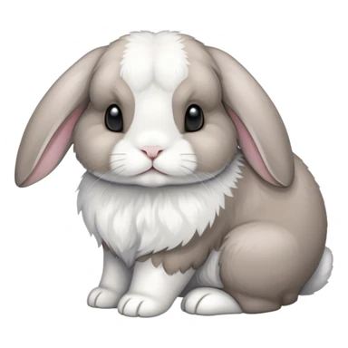 Holland loop white and grey bunny sticker