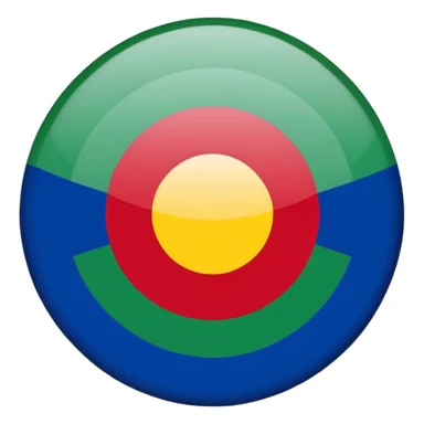 bandera de los gitanos verde azul y círculo rojo sticker