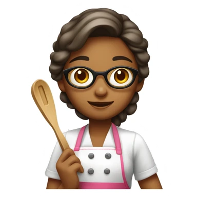 jeune fille patissiere avec une spatule sticker