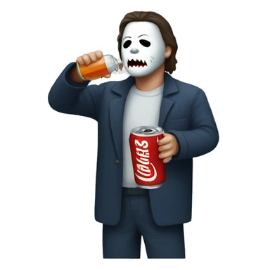 Michael myers drinking soda  sticker