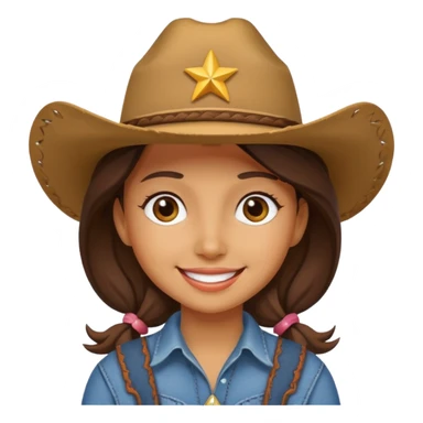girl cowboy no hat sticker