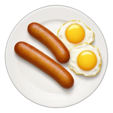 a saussage and two scrambled eggs sticker
