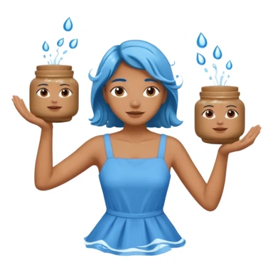 Water bearer holding do jars and spiking water inspired by aquarius sign sticker