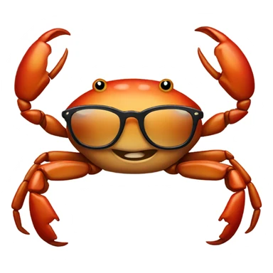 crab with glasses sticker