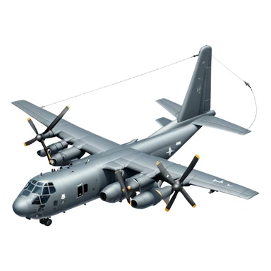 AC-130 gunship military aircraft with visible cannons and weapons flying in the sky sticker