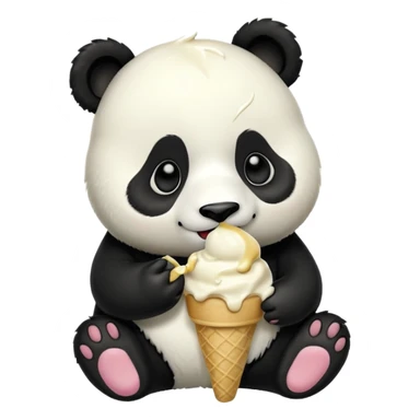 Panda eating ice cream sticker