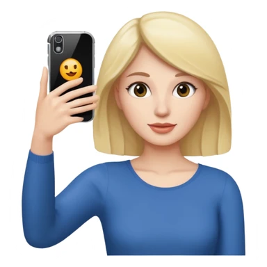 woman holding up an iPhone to take a selfie sticker