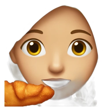 A girl eating a chicken wing sticker