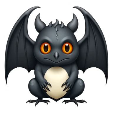 Monstre a corp craquelé fait de lave avec des ailes de chauve-souris et un tête de pierre carbonisé avec une mâchoire carré  sticker