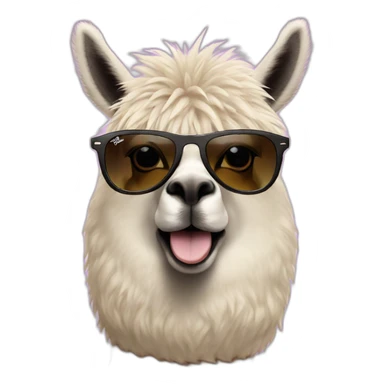 smoking alpaca with summer rayban sticker