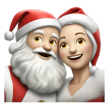 Photo Realistic pale Santa Claus and Mrs claus happy sticker