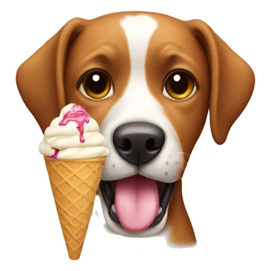 A dog eating ice cream sticker