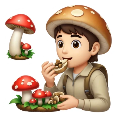 Jordan eating mushrooms sticker