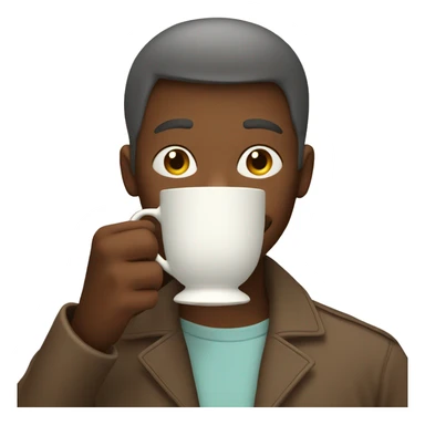 Holding a cup of tea in front of the face, so that the face is hidden sticker