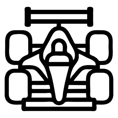 minimal icon style F1 race car, black and white, simple lines, clear and simple silhouette sticker