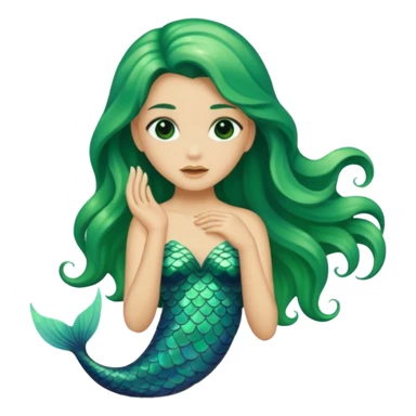siren aesthetic fin green sticker