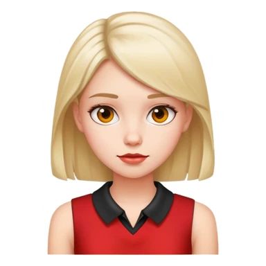 red sleeveless top with a darker collar on a girl sticker