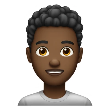 black person with low taper fade with big eyes sticker