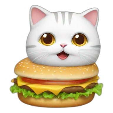 Un chat qui mange hamburger sticker