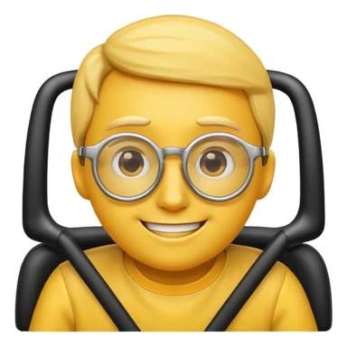 An emoji head with driving glasses, variation 4. sticker