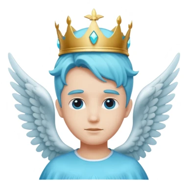 an angel with a cyan crown on his head, 4 wings sticker