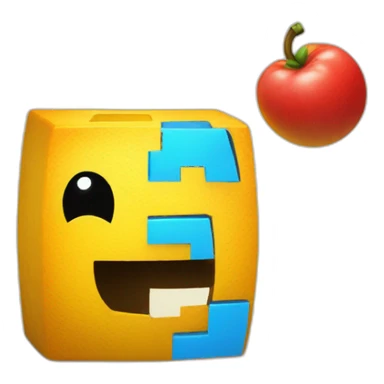 pac man eats a block with the text MARGIN on it sticker