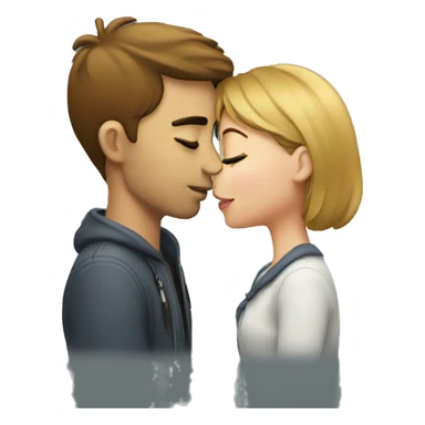 Girl kissing a guy sticker