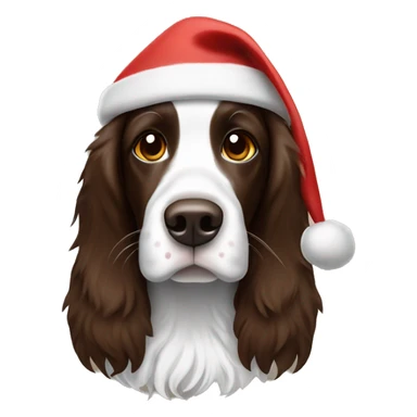 Brown Tri color springer santa hat sticker