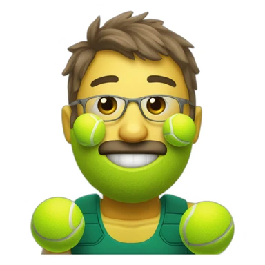 A gigant wustrell with two tennis ball sticker