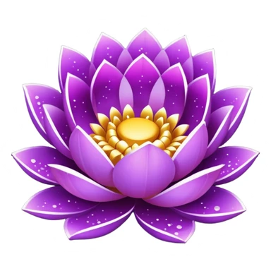 purple lotus beautiful glitters sticker