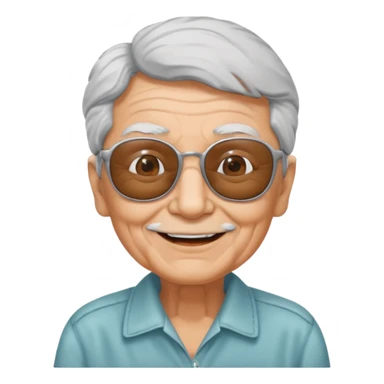 elderly with sunglasses sticker