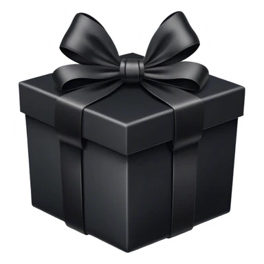 Elegant black gift box with black bow sticker