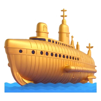 ancient Anunnaki golden submarine with ziggurat structures on top, underwater, cuneiform carvings, ornate details sticker