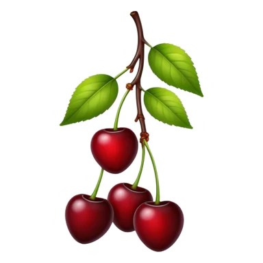 Black cherries red stems sticker